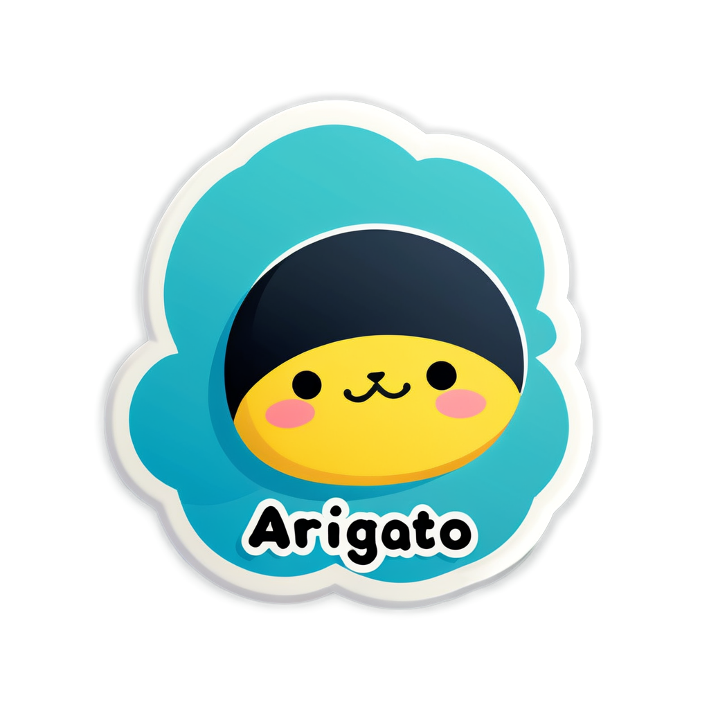 Cute Arigato Sticker