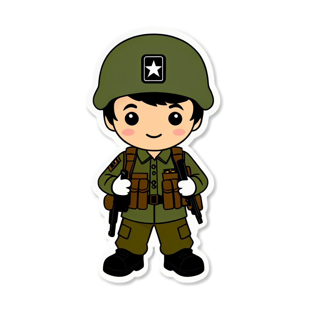 Cute Army Sticker