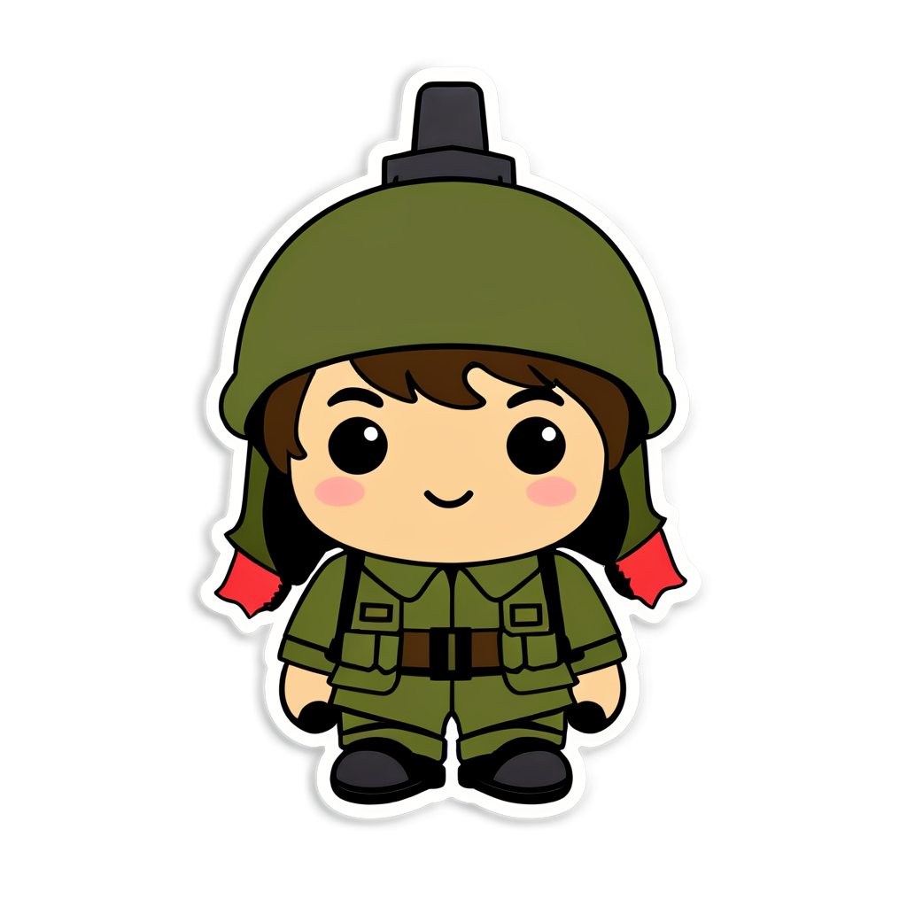 Cute Army Sticker