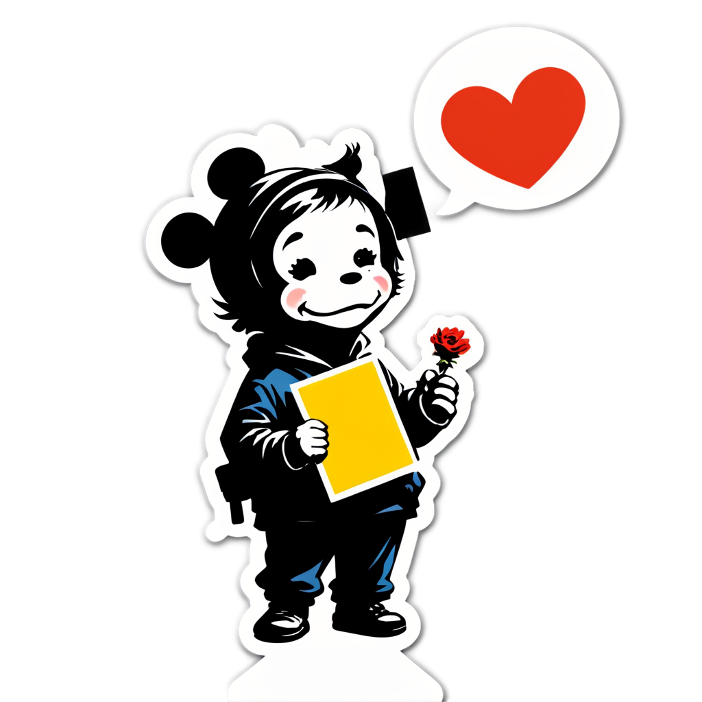 Cute Banksy Sticker