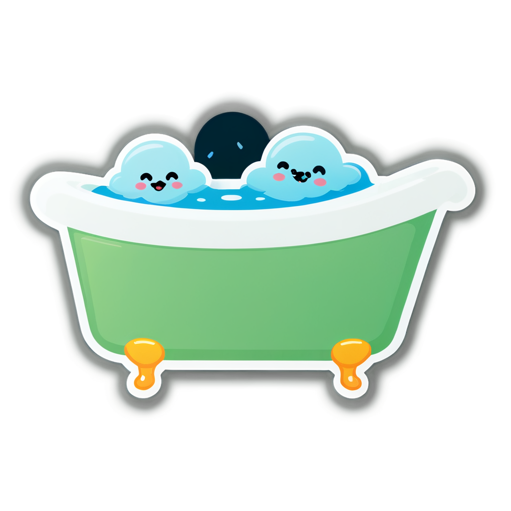 Cute Bathtub Sticker