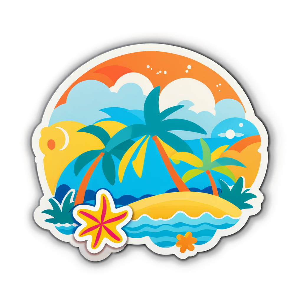 Cute Beach Sticker