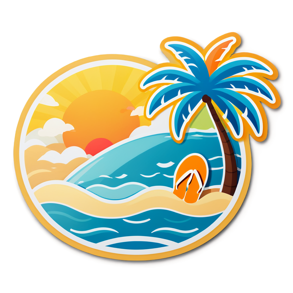 Cute Beach Sticker