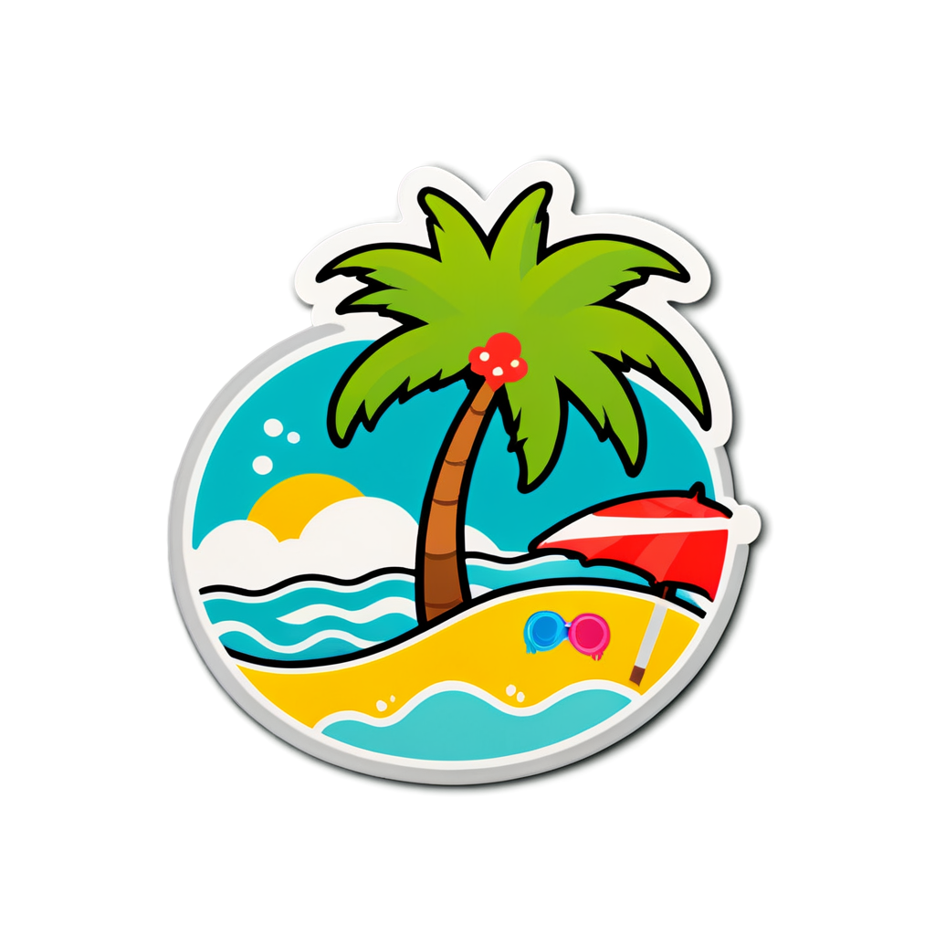 Cute Beach Sticker