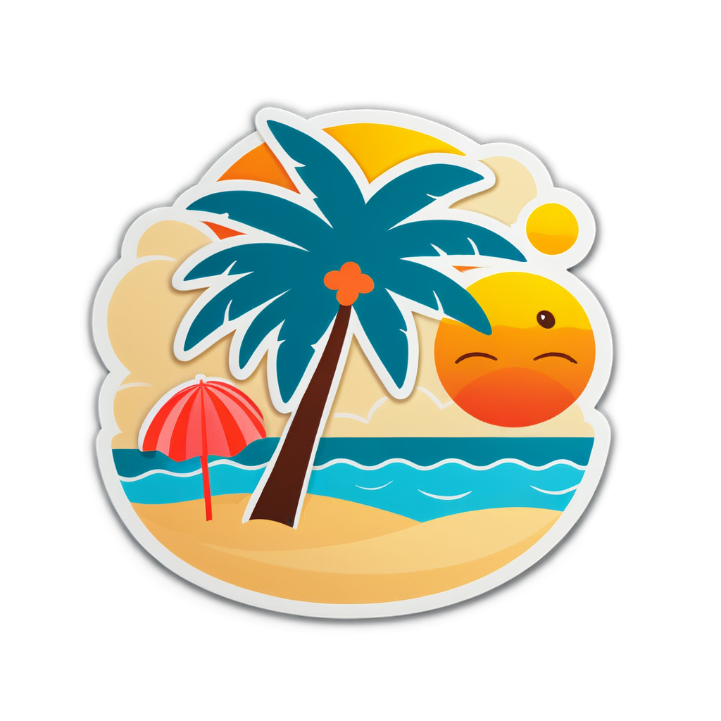 Cute Beach Sticker