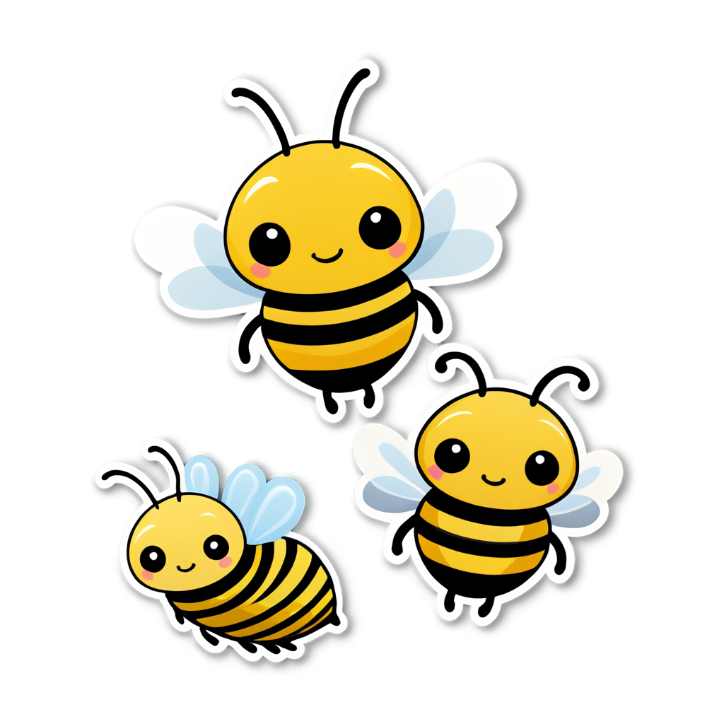 Cute Bees Sticker