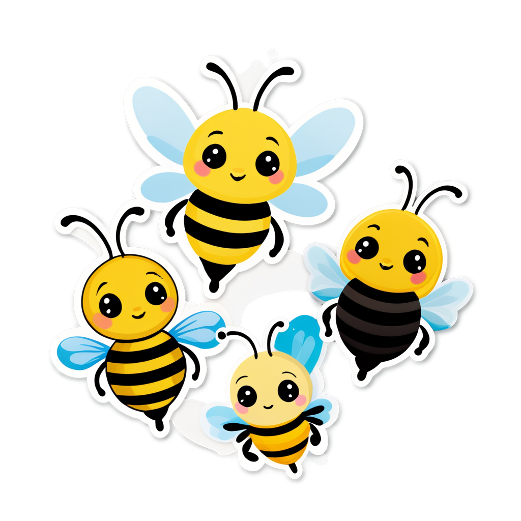 Cute Bees Sticker