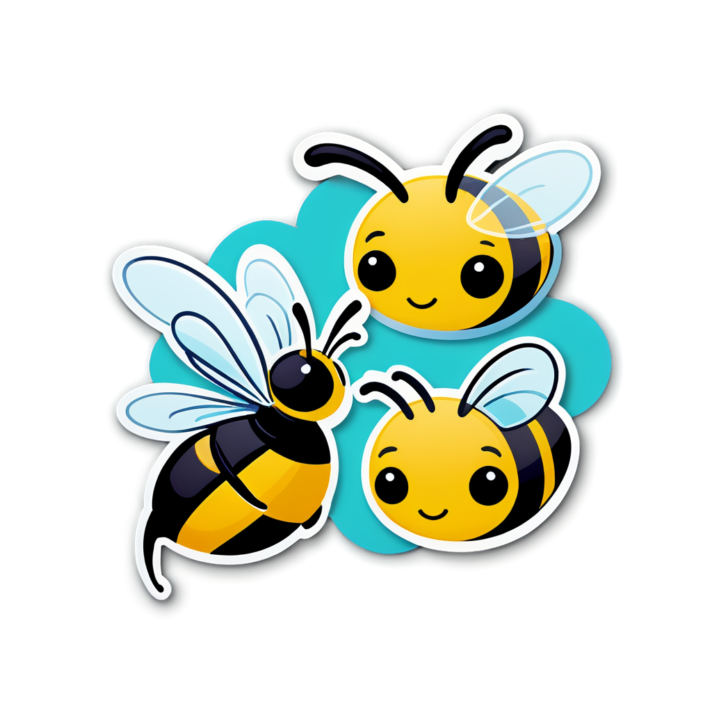 Cute Bees Sticker