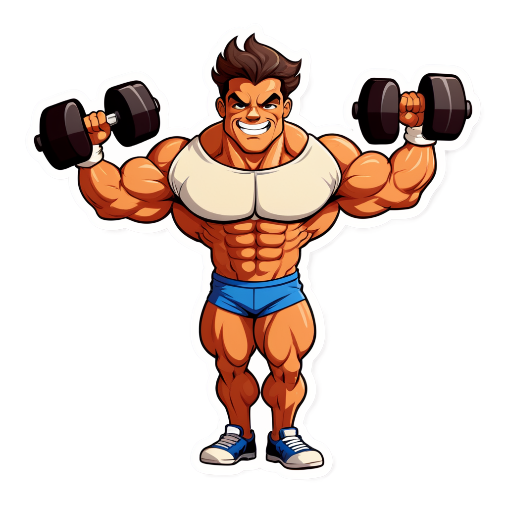 Cute Bodybuilder Sticker