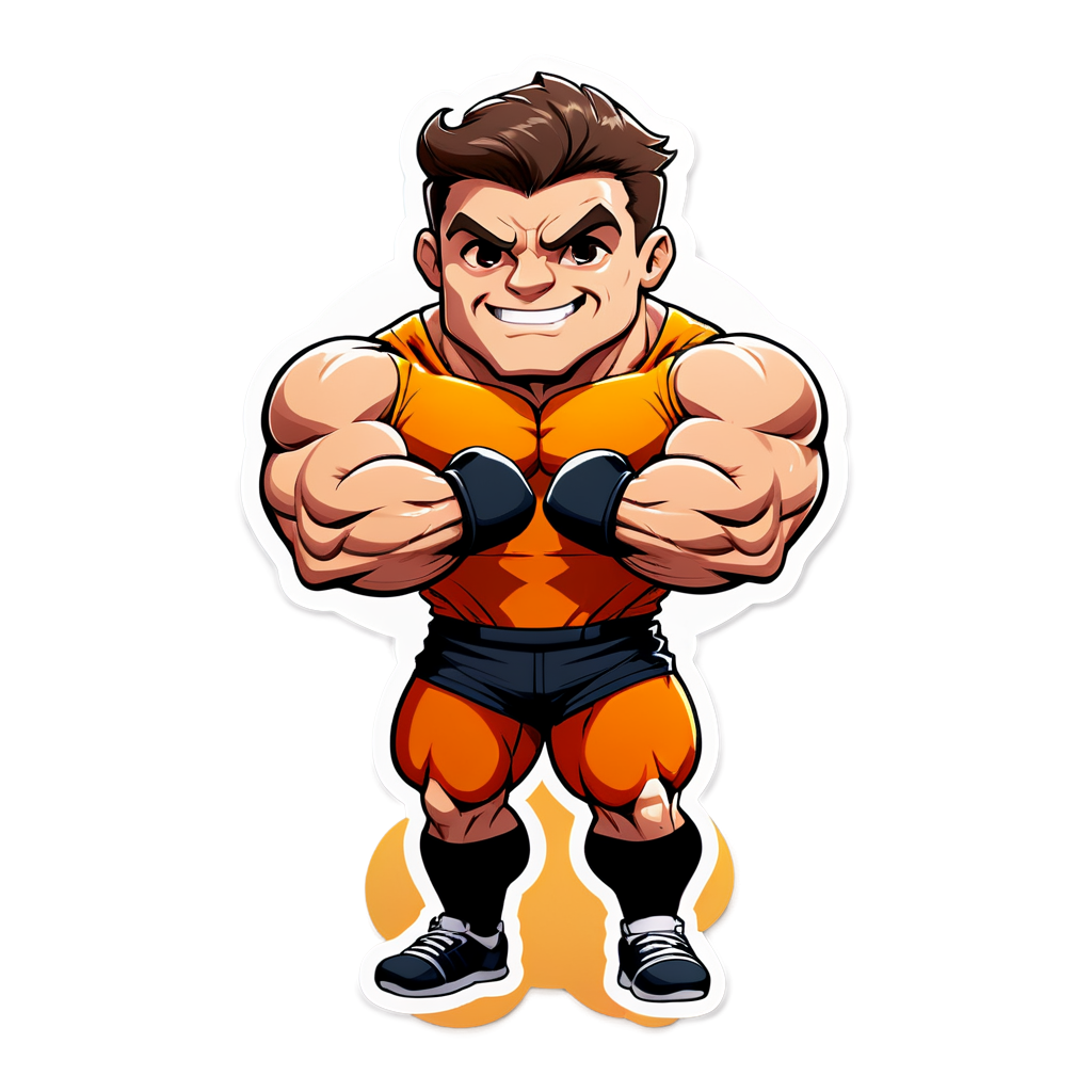 Cute Bodybuilder Sticker