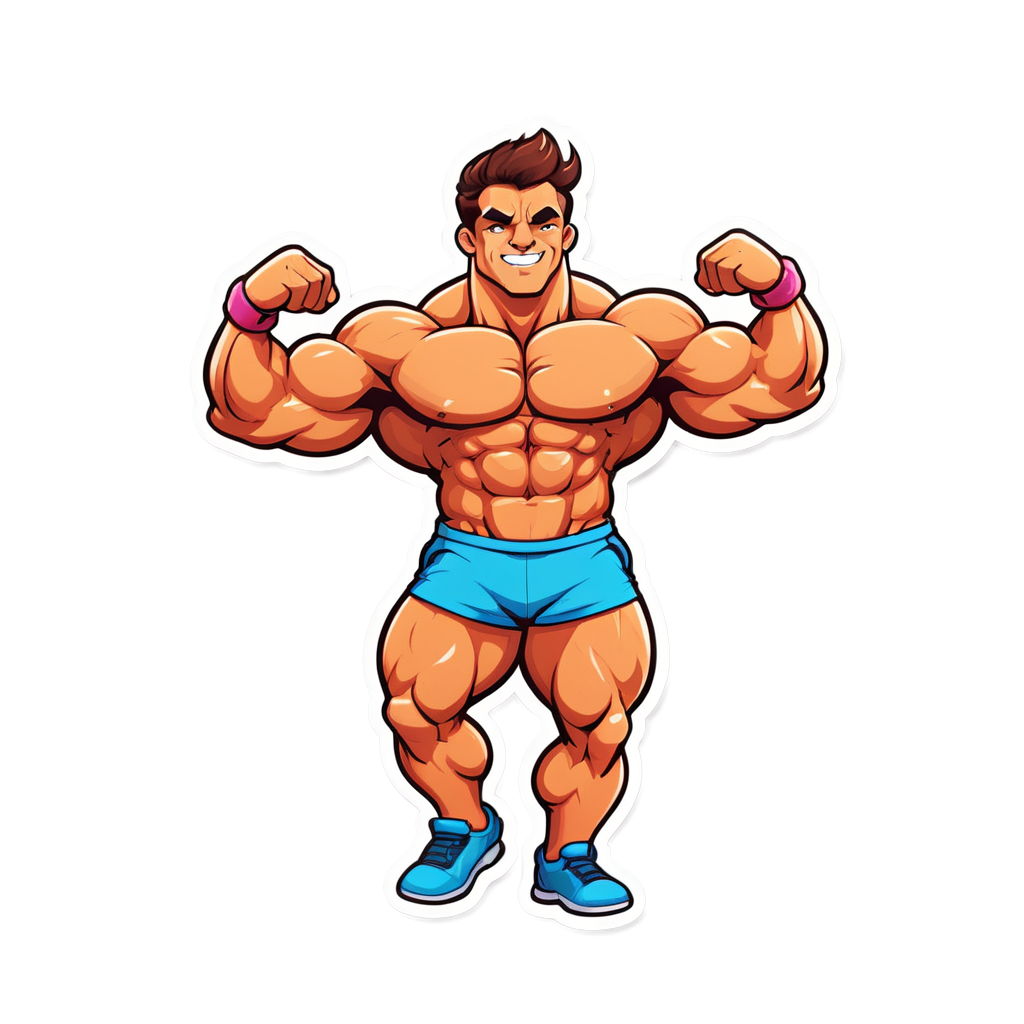 Cute Bodybuilder Sticker