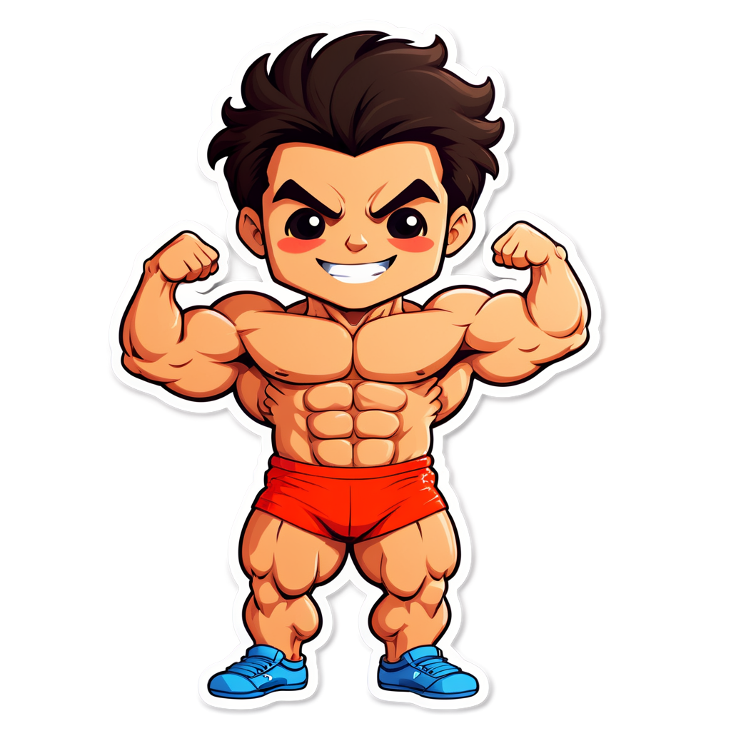 Cute Bodybuilder Sticker