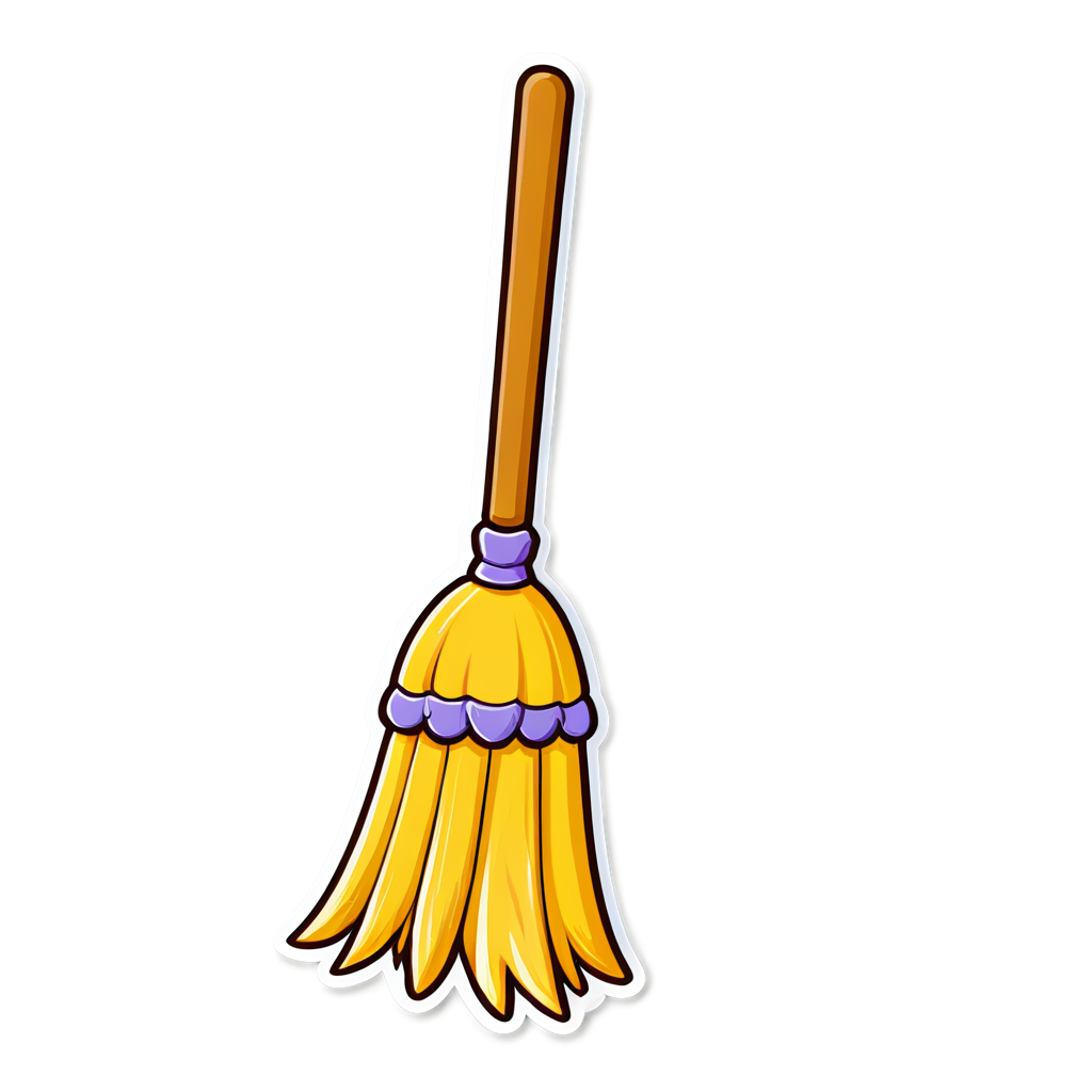 Cute Broom Sticker