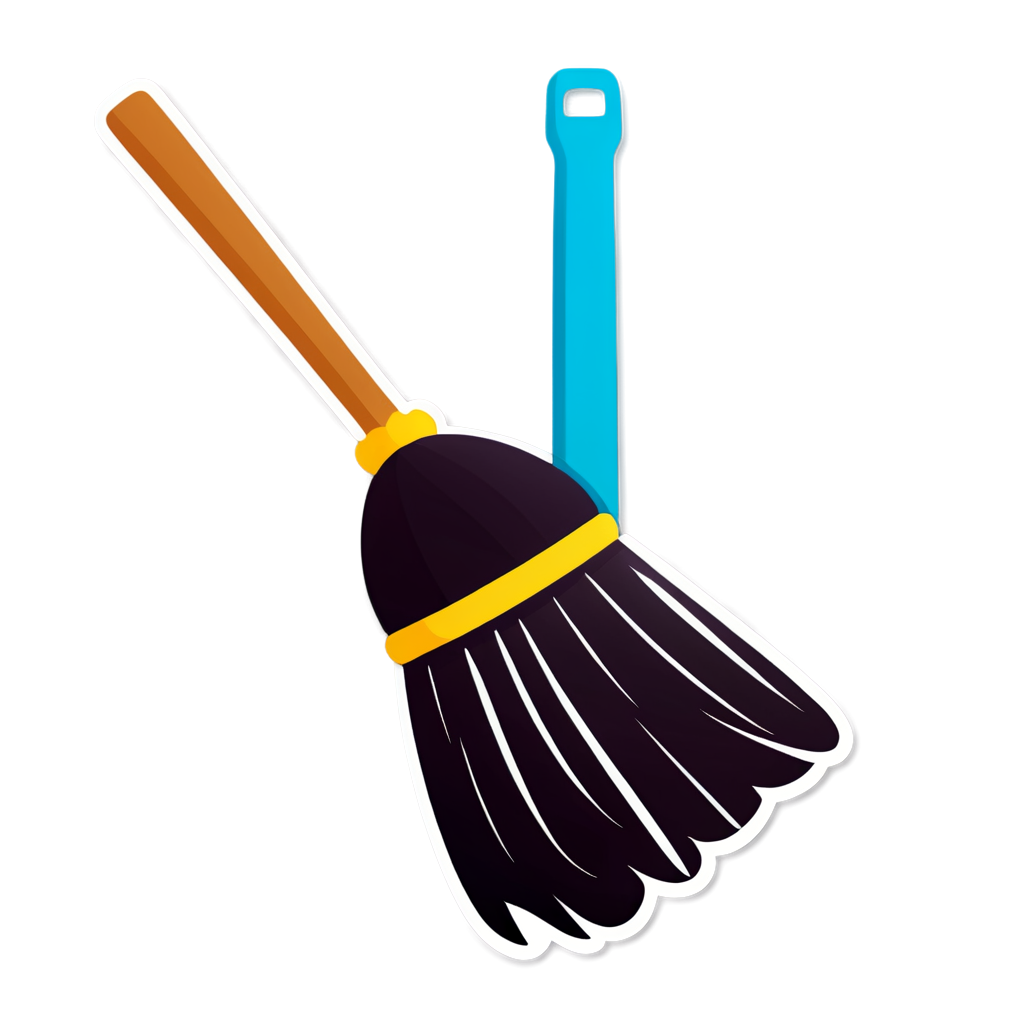 Cute Broom Sticker