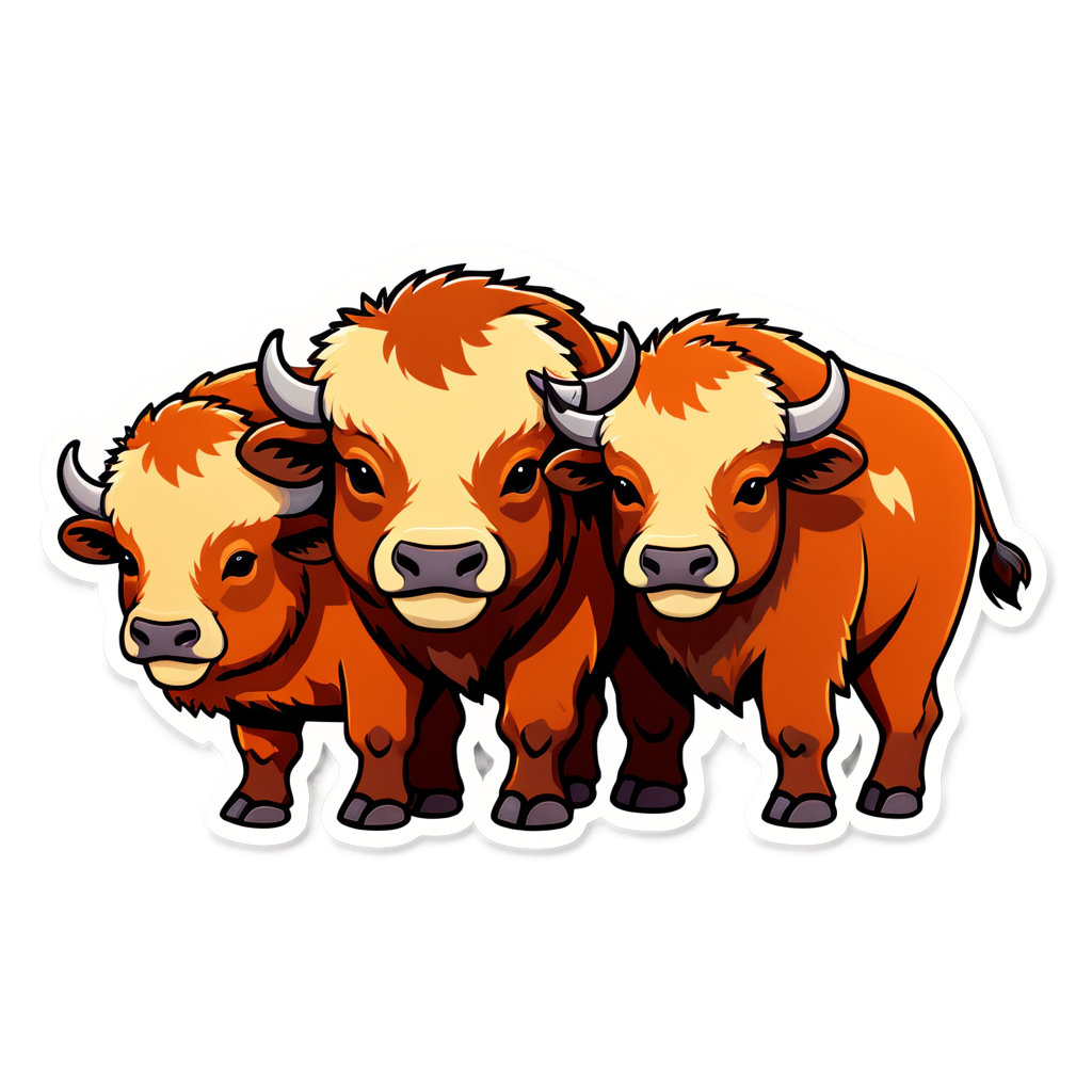 Cute Buffaloes Sticker