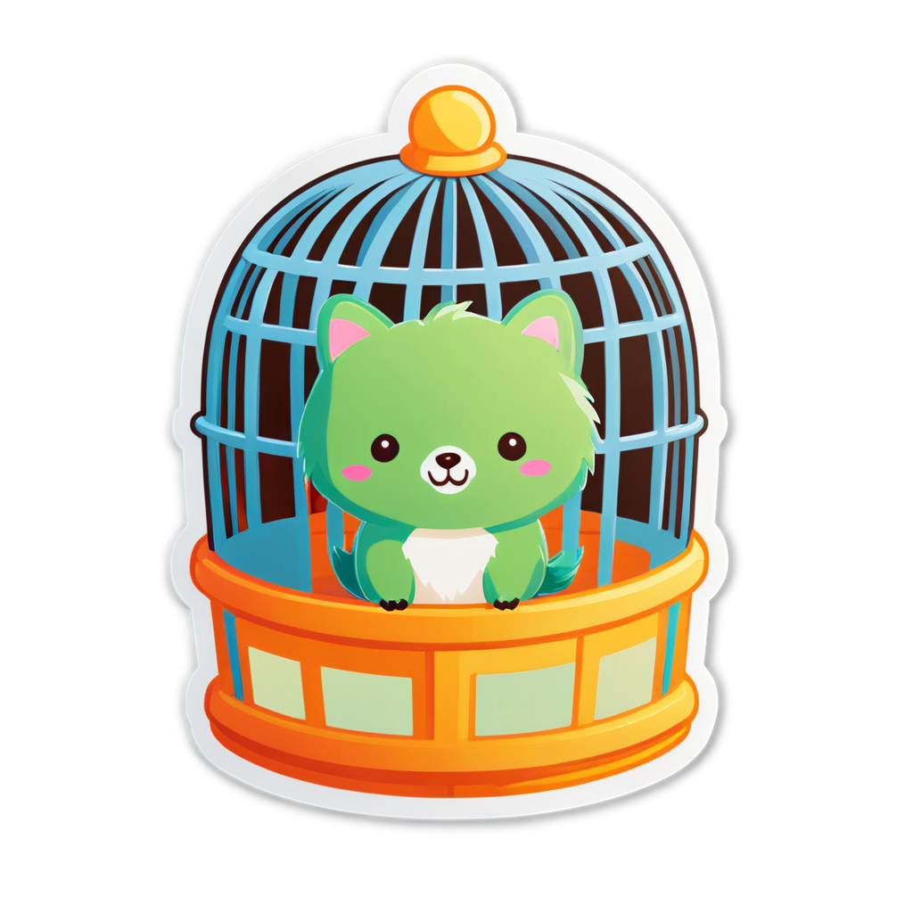 Cute Cage Sticker
