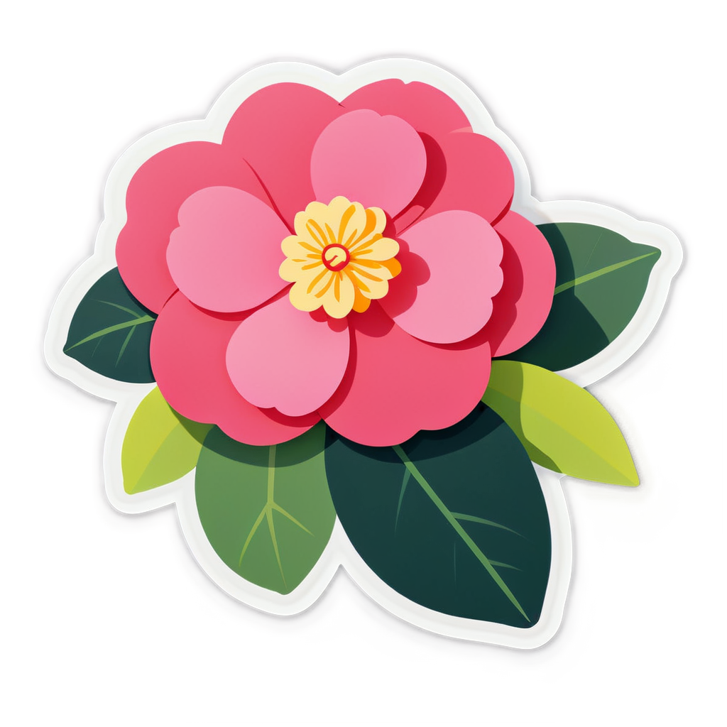 Cute Camellia Sticker