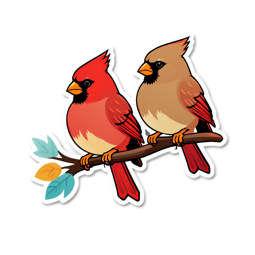Cute Cardinals Sticker