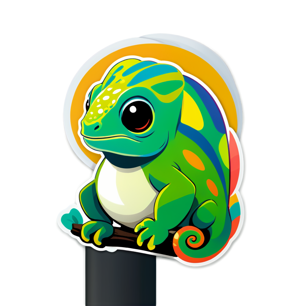 Cute Chameleon Sticker