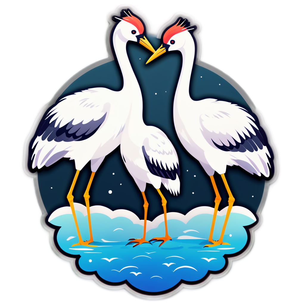 Cute Cranes Sticker