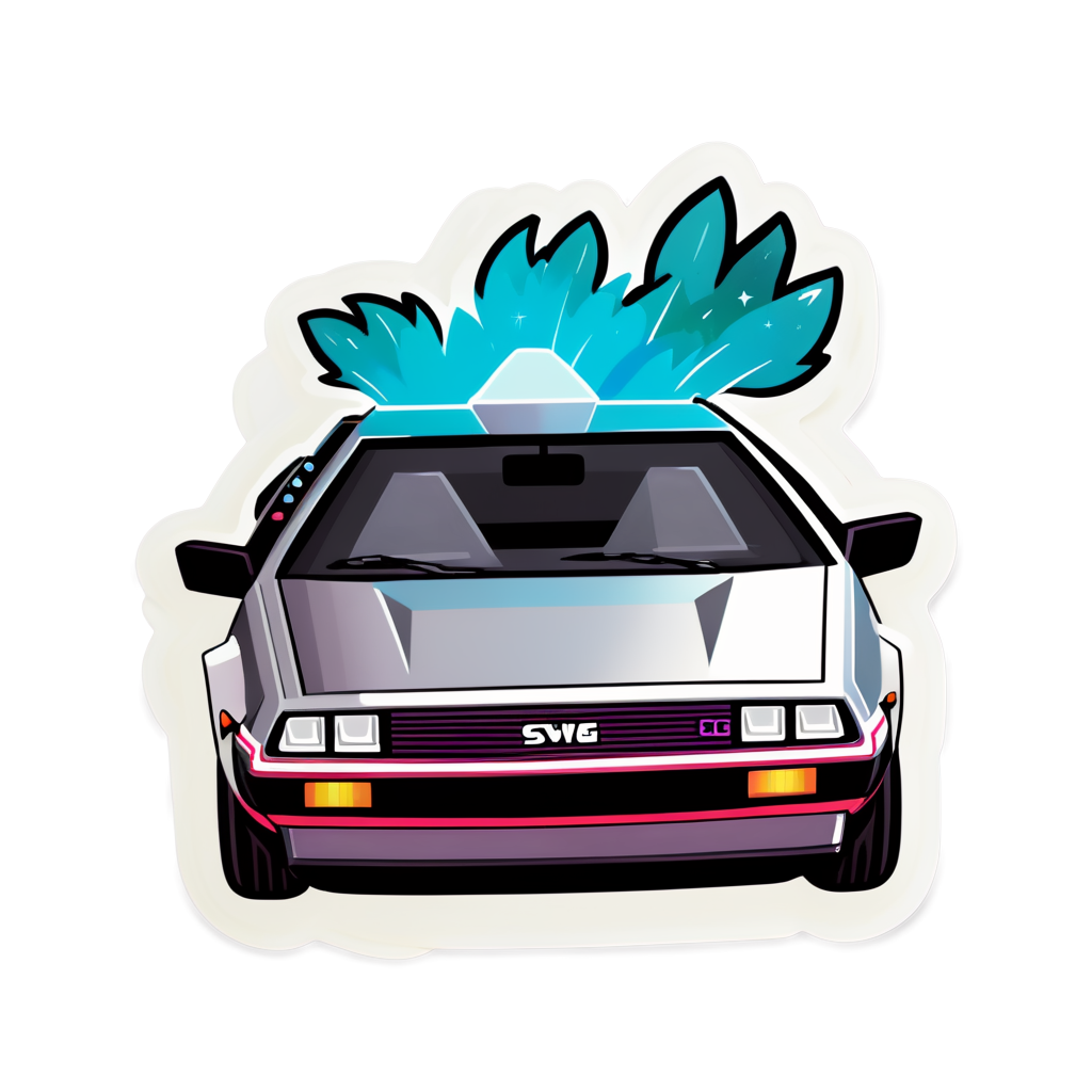 Cute Delorean Sticker