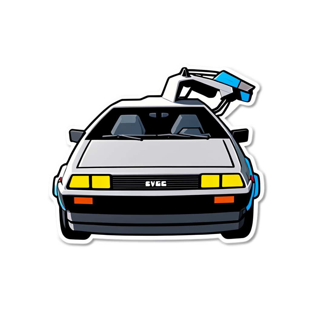 Cute Delorean Sticker