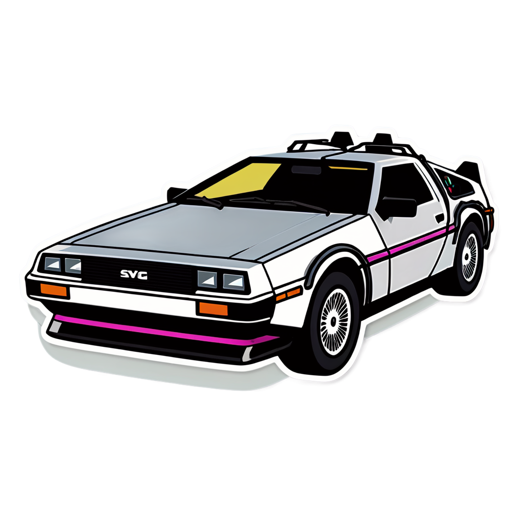 Cute Delorean Sticker