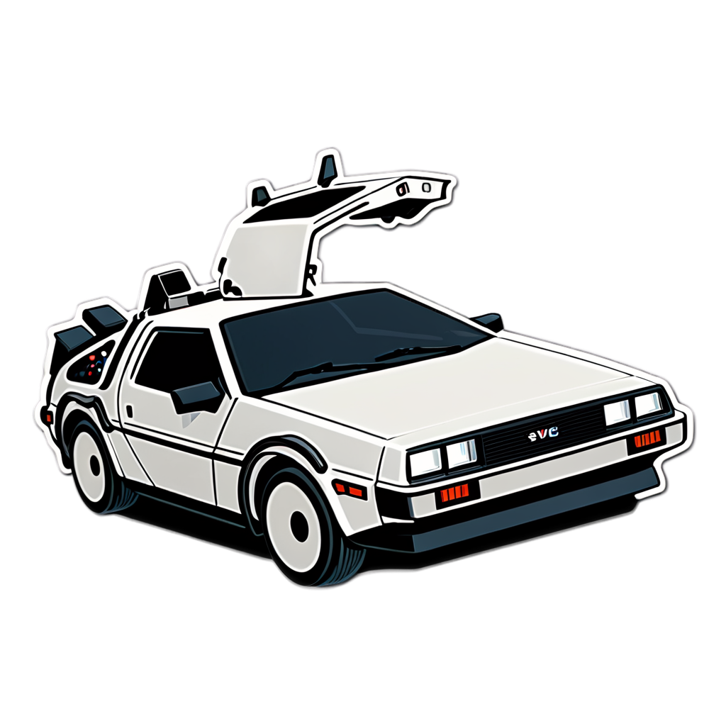 Cute Delorean Sticker