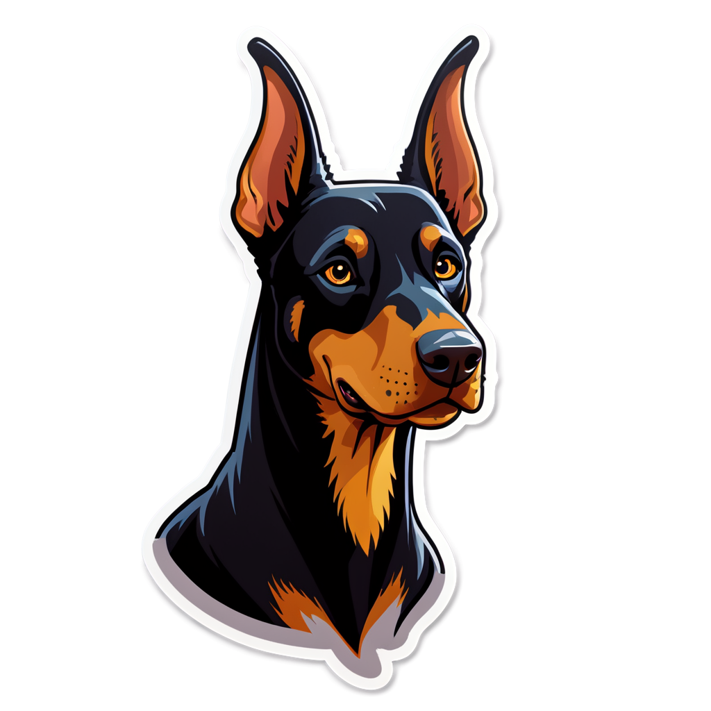 Cute Doberman Sticker