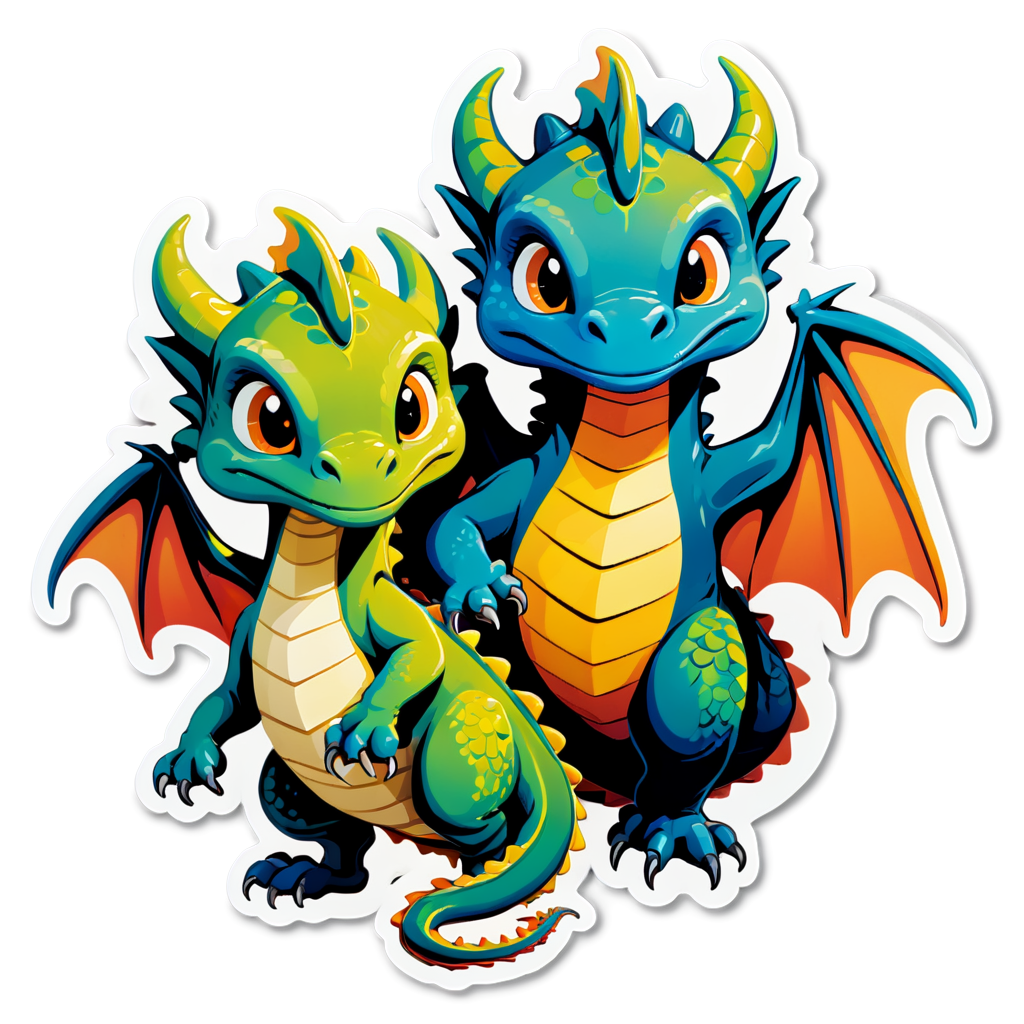 Cute Dragons Sticker