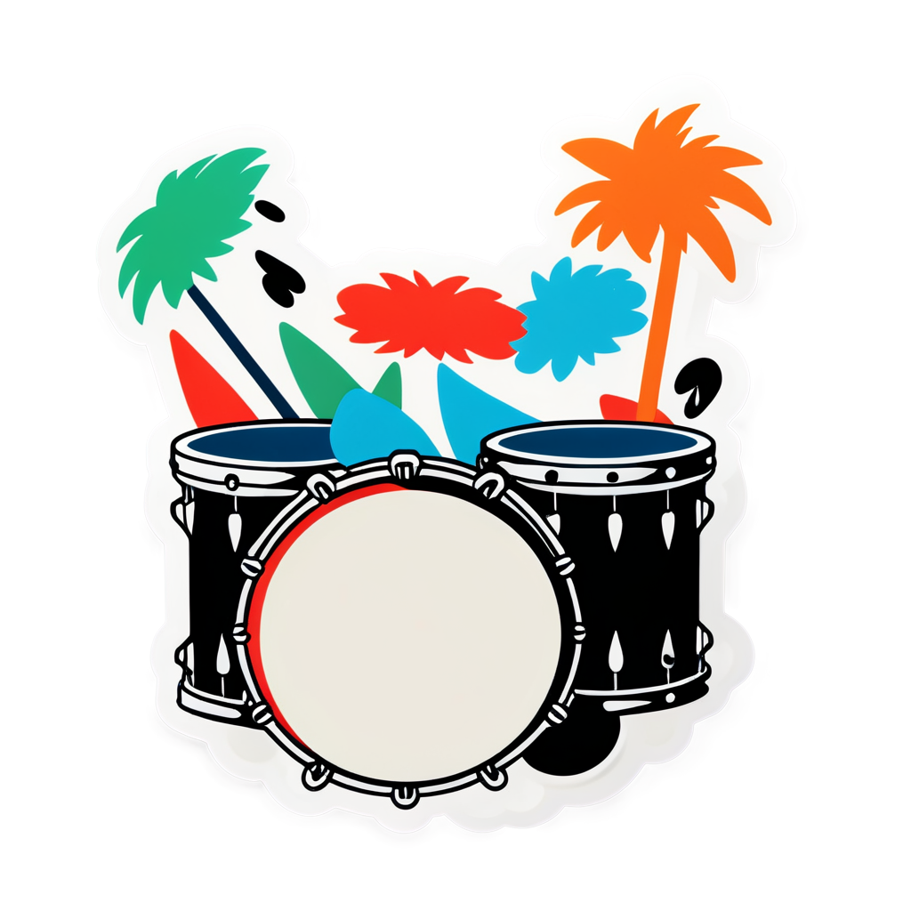 Cute Drum Sticker