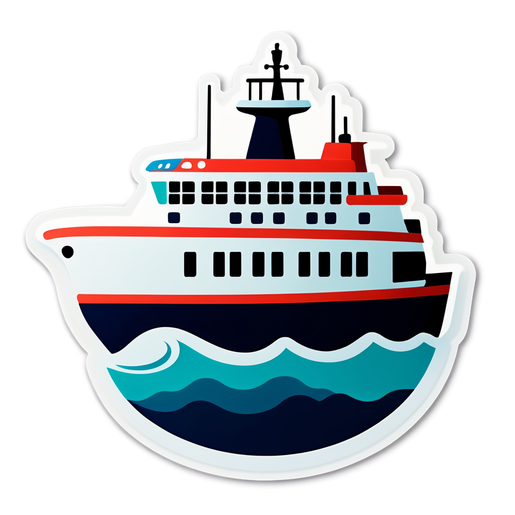 Cute Ferries Sticker