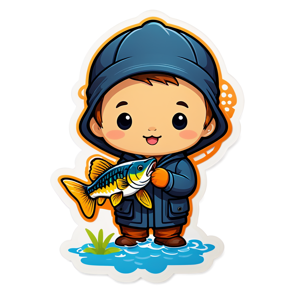 Cute Fisher Sticker