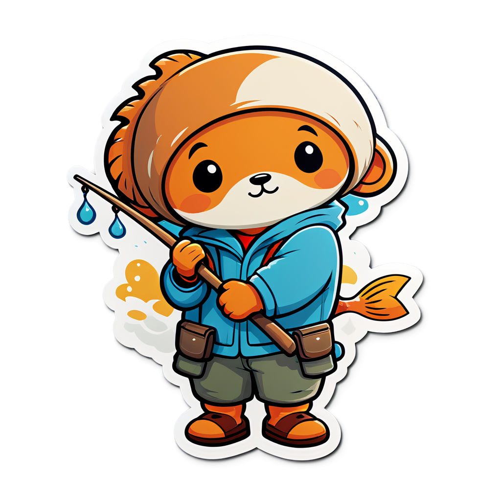 Cute Fisher Sticker