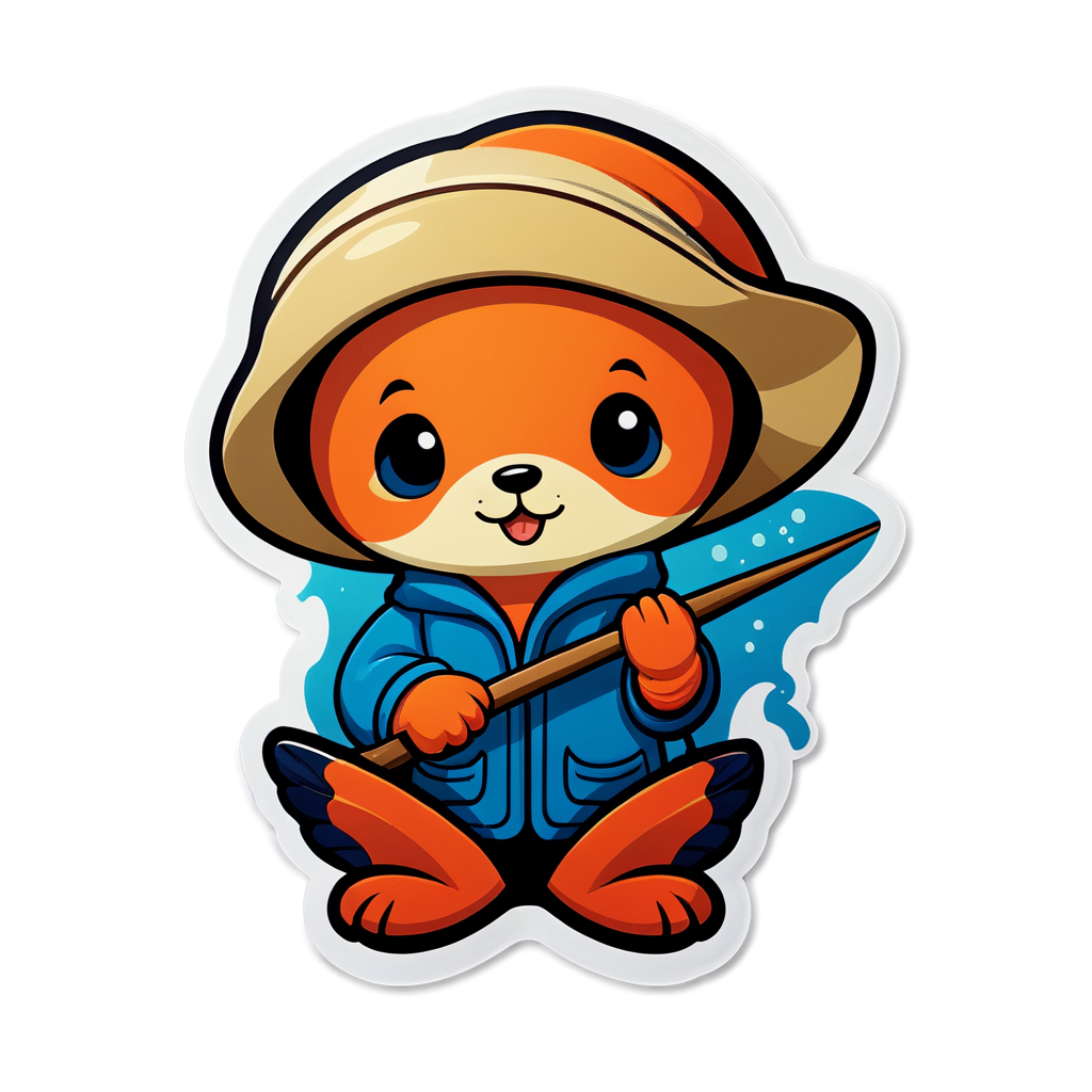 Cute Fisher Sticker