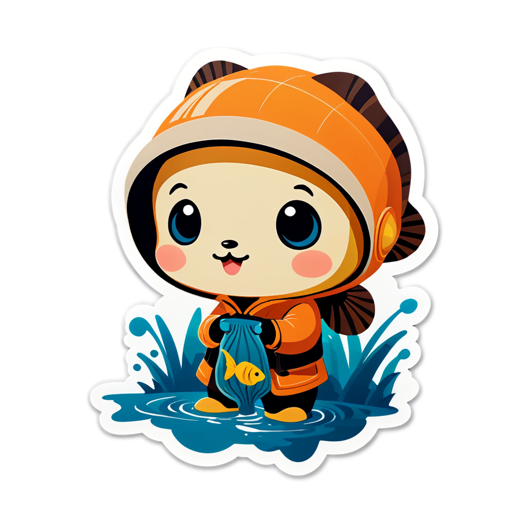 Cute Fisher Sticker