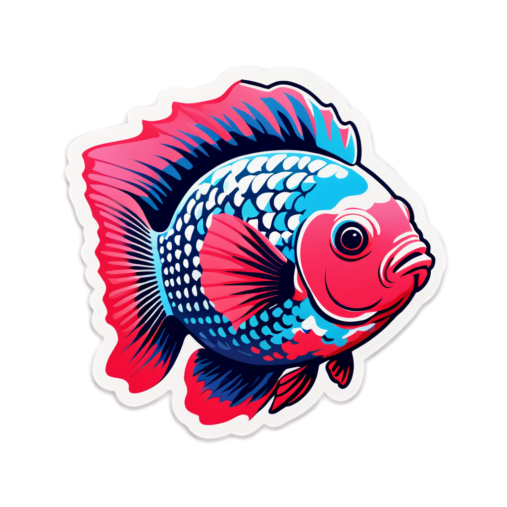 Cute Flowerhorn Sticker