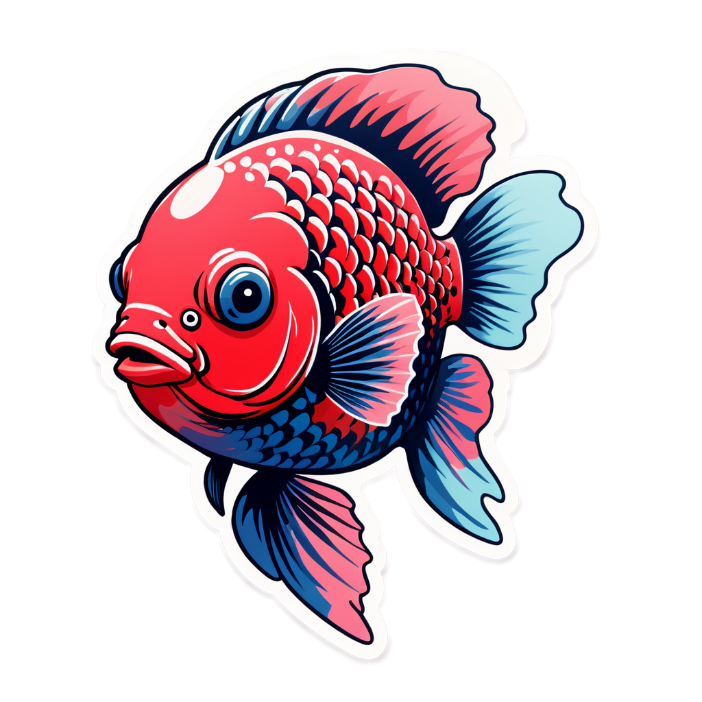 Cute Flowerhorn Sticker