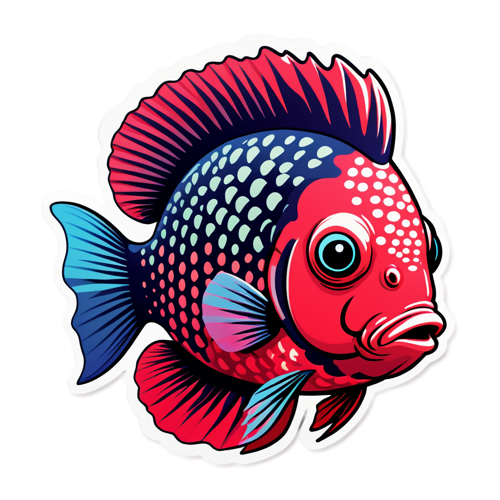 Cute Flowerhorn Sticker