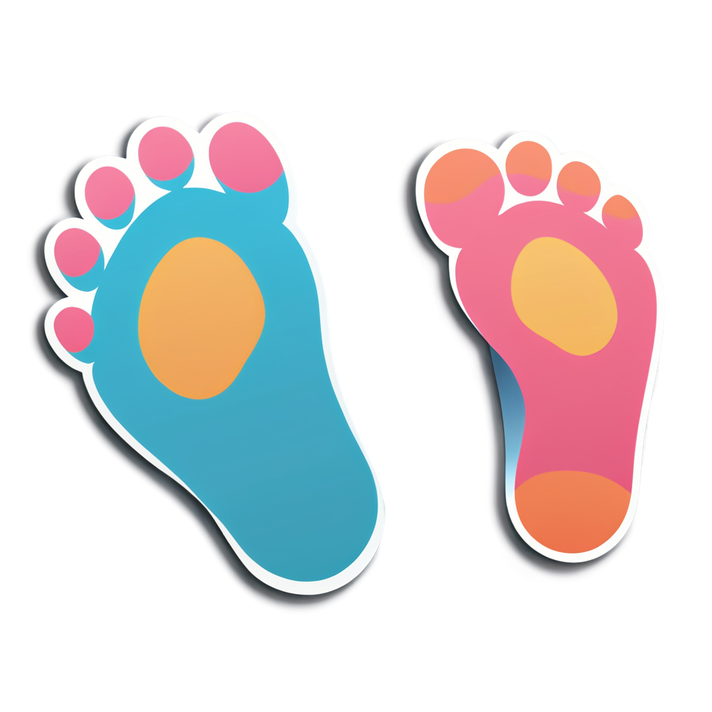 Cute Footprints Sticker