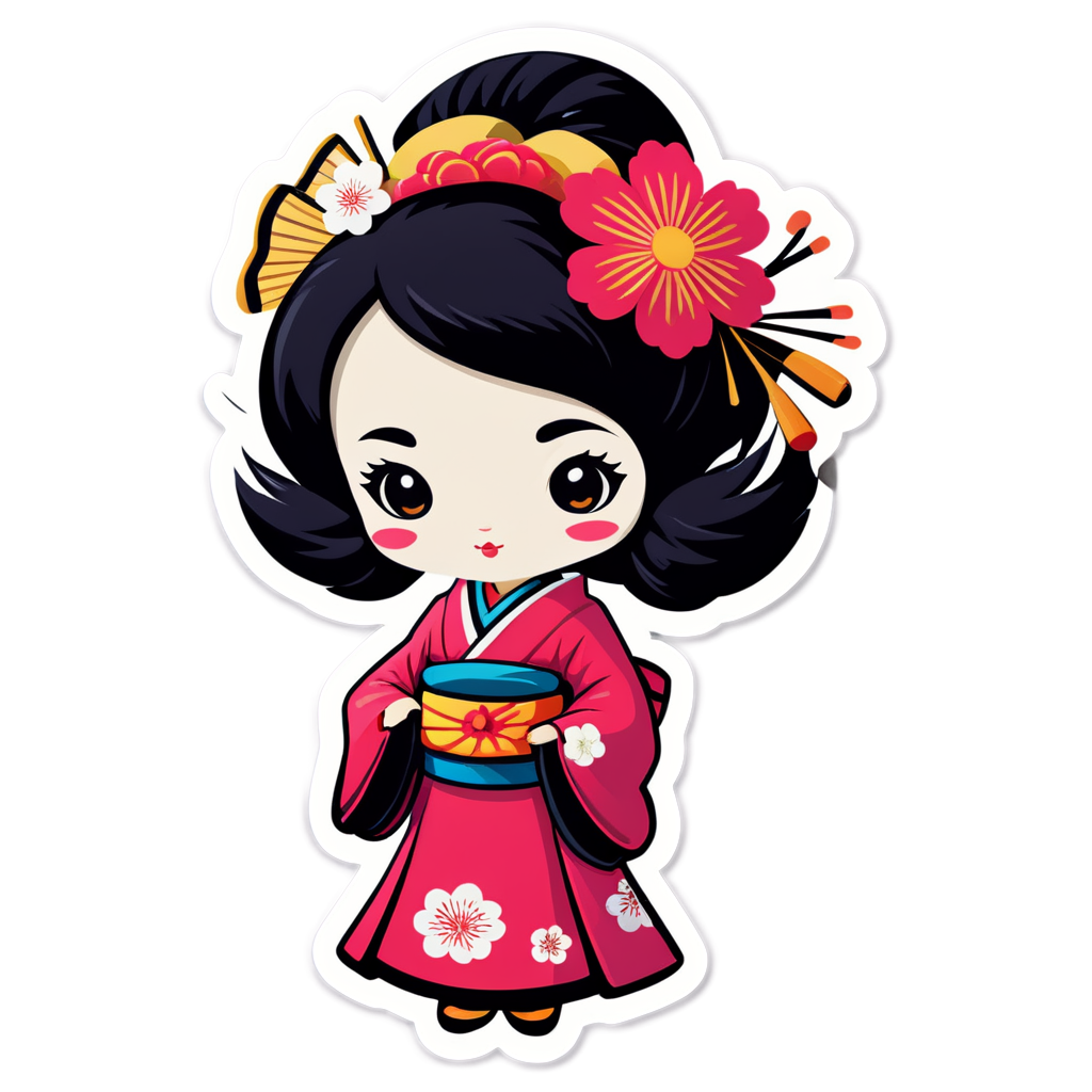 Cute Geisha Sticker