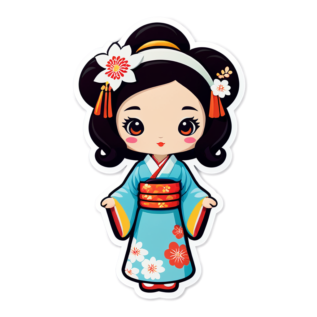 Cute Geisha Sticker