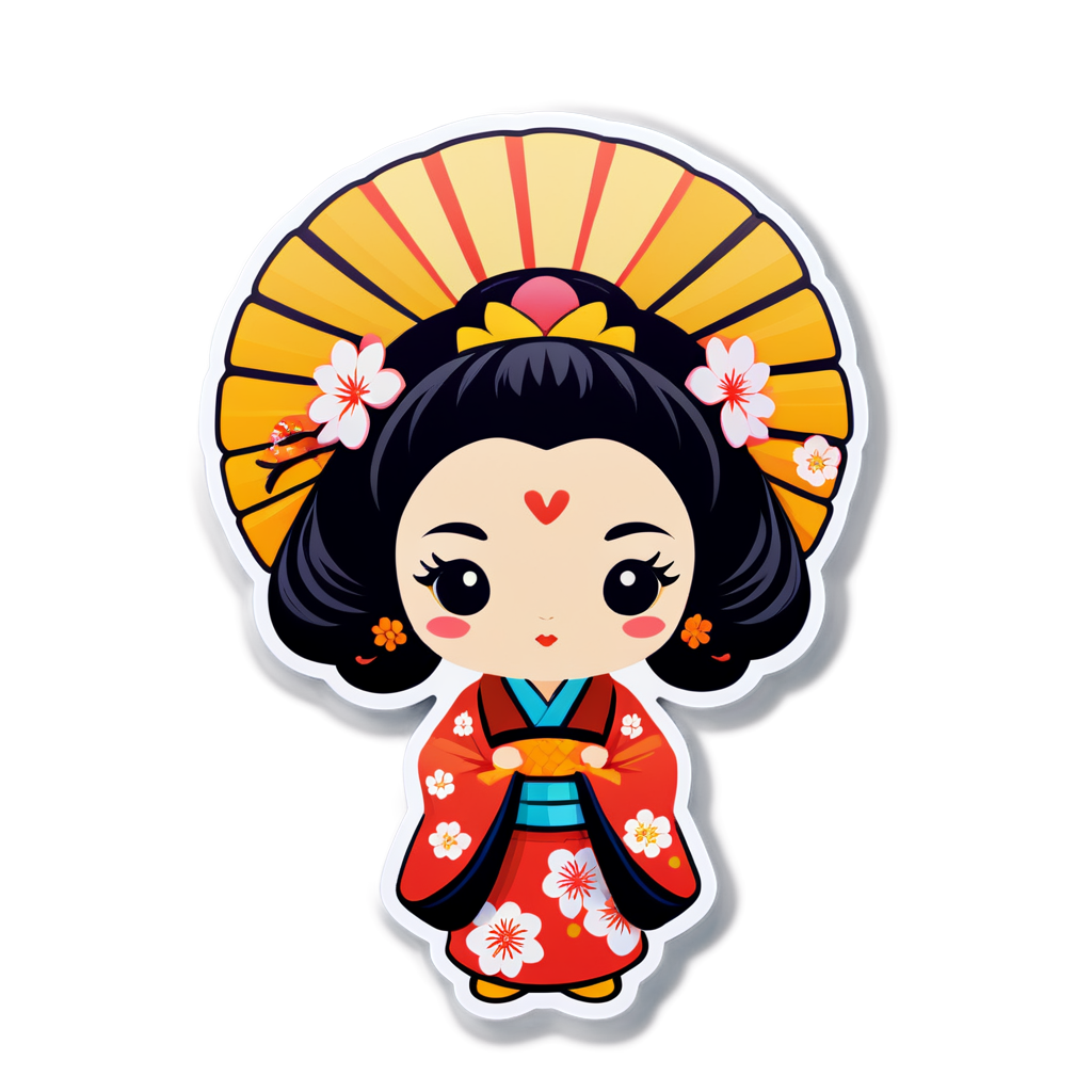 Cute Geisha Sticker