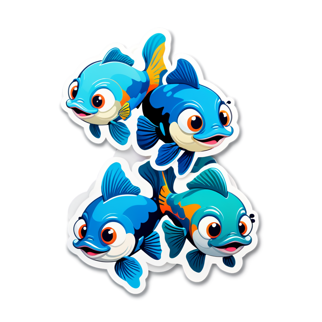 Cute Guppies Sticker