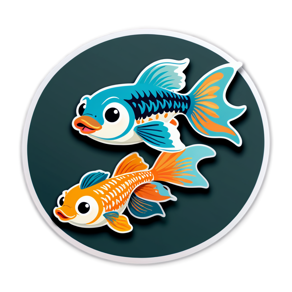 Cute Guppies Sticker