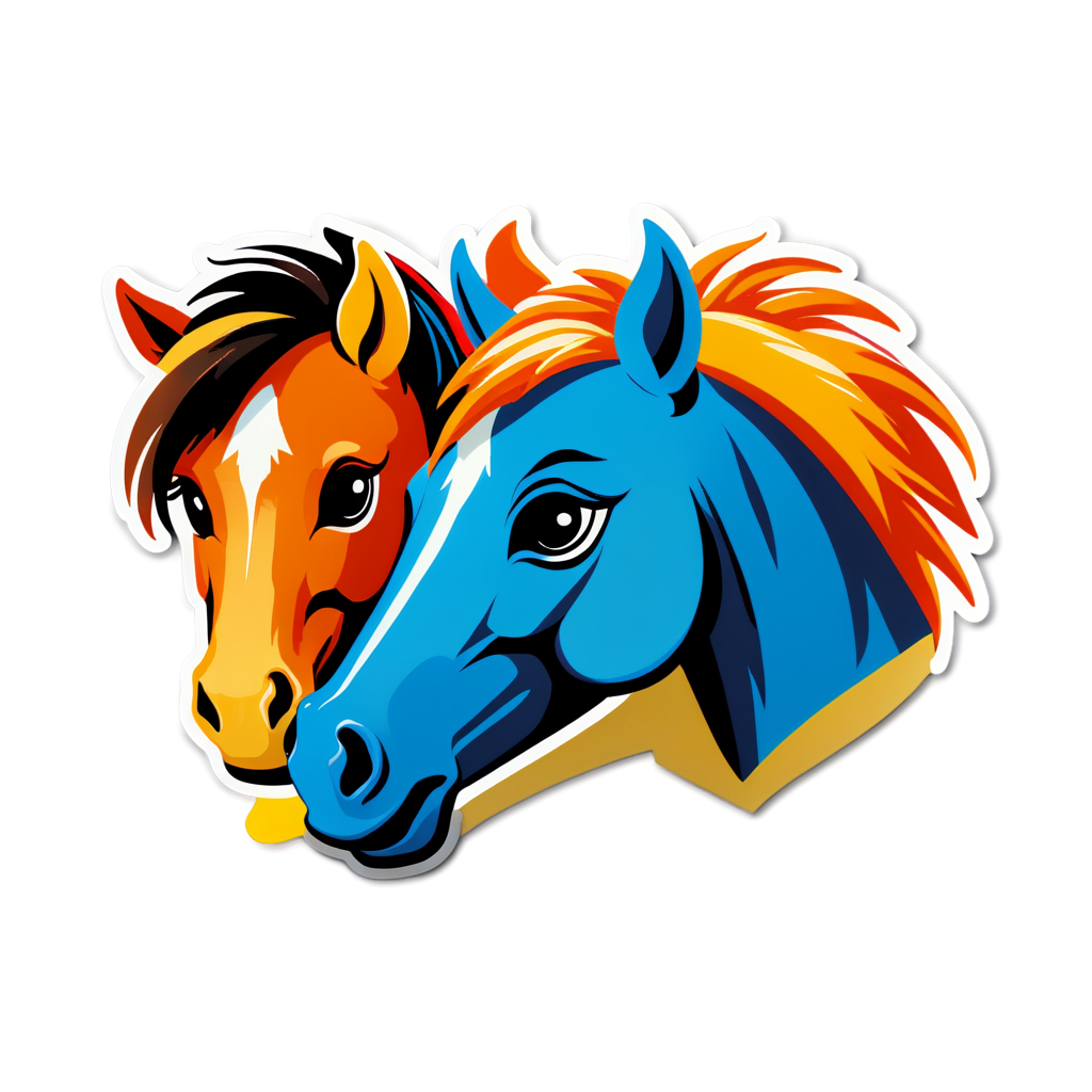 Cute Horseheads Sticker