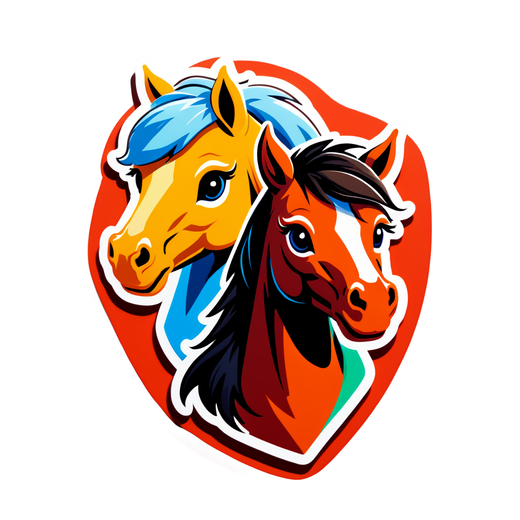 Cute Horseheads Sticker