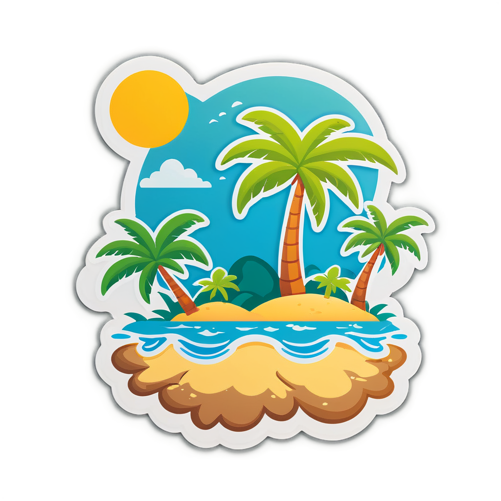 Cute Island Sticker