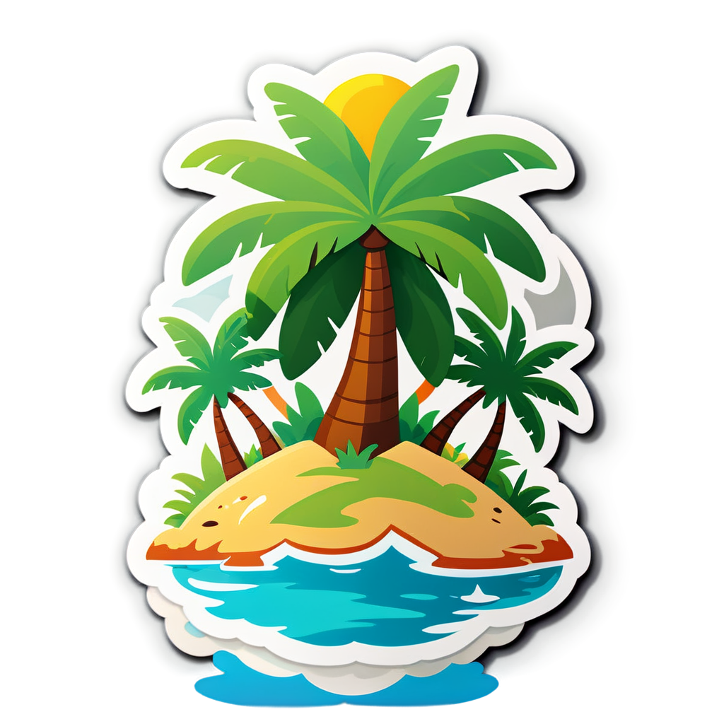 Cute Island Sticker