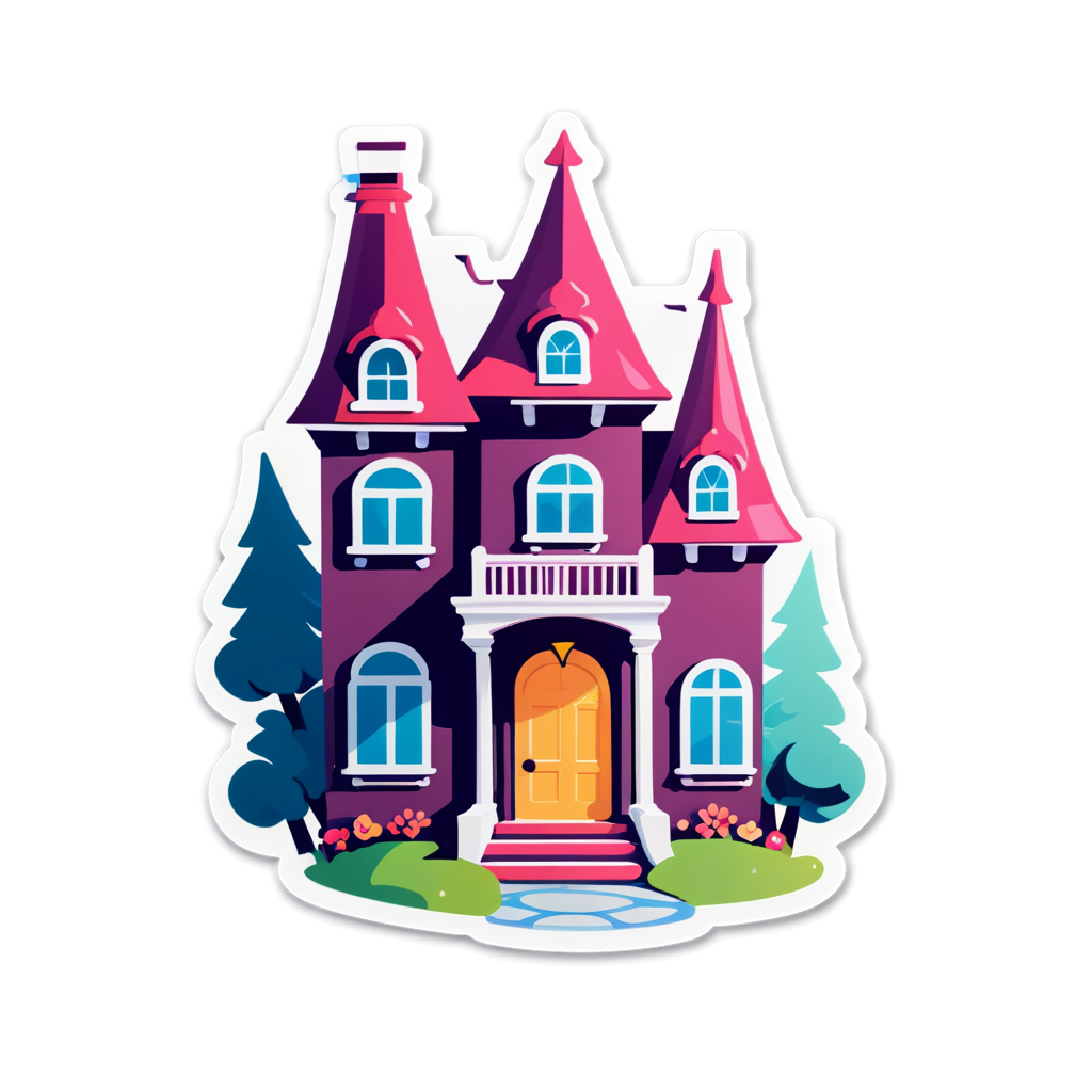 Cute Mansion Sticker